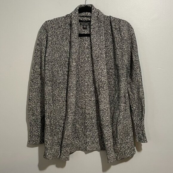 2/$40 EUC 100% Cashmere Tahari Charcoal Marl Open Front Cardigan Small - Picture 1 of 5